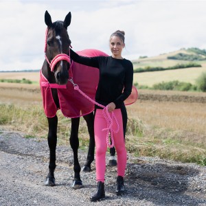 Women's Compression Silicone Full Seat Riding Tights Sunkissed Coral Pink