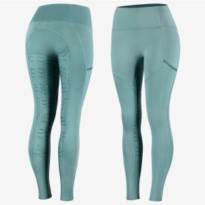 Women's Silicone Riding Tights Sage Brush Green Color