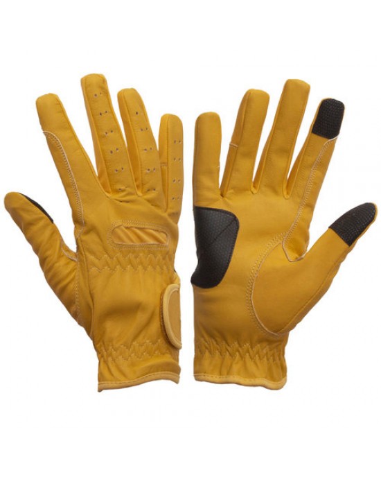 Horse Riding Gloves - LEATHER Grip Pro - Beach