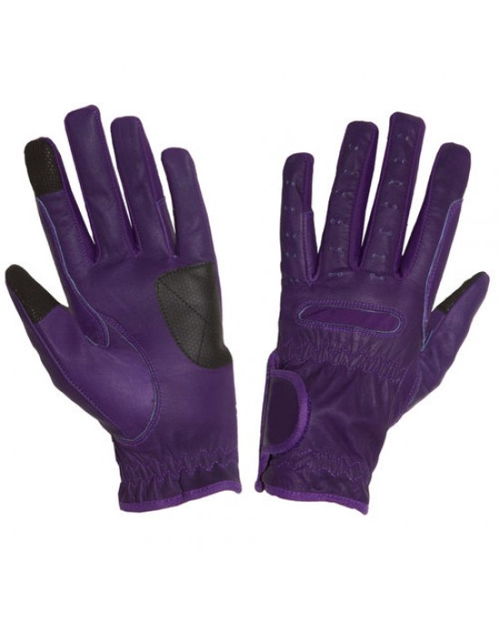 Horse Riding Gloves - LEATHER Grip Pro - Purple
