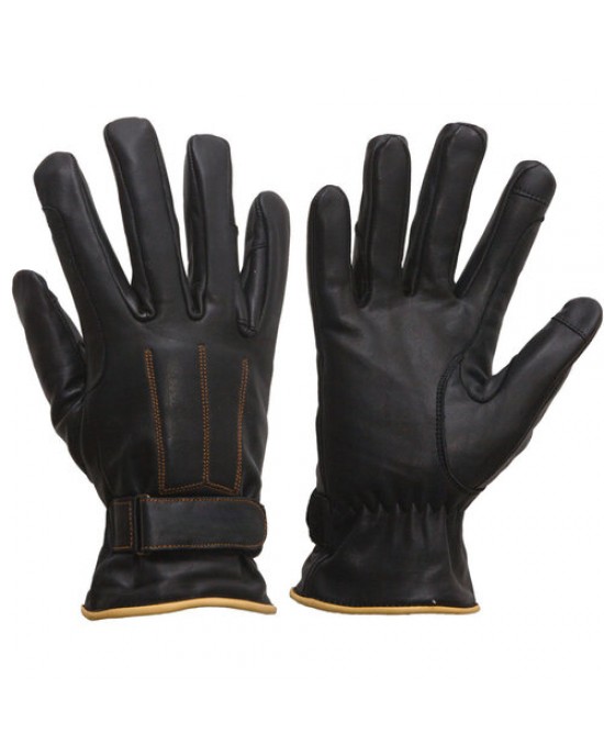 Horse Riding Gloves - LEATHER Grip Pro - Winter Black Thermal