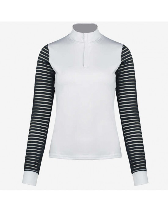  Women's Long Sleeve Show Shirt with Mesh Insert